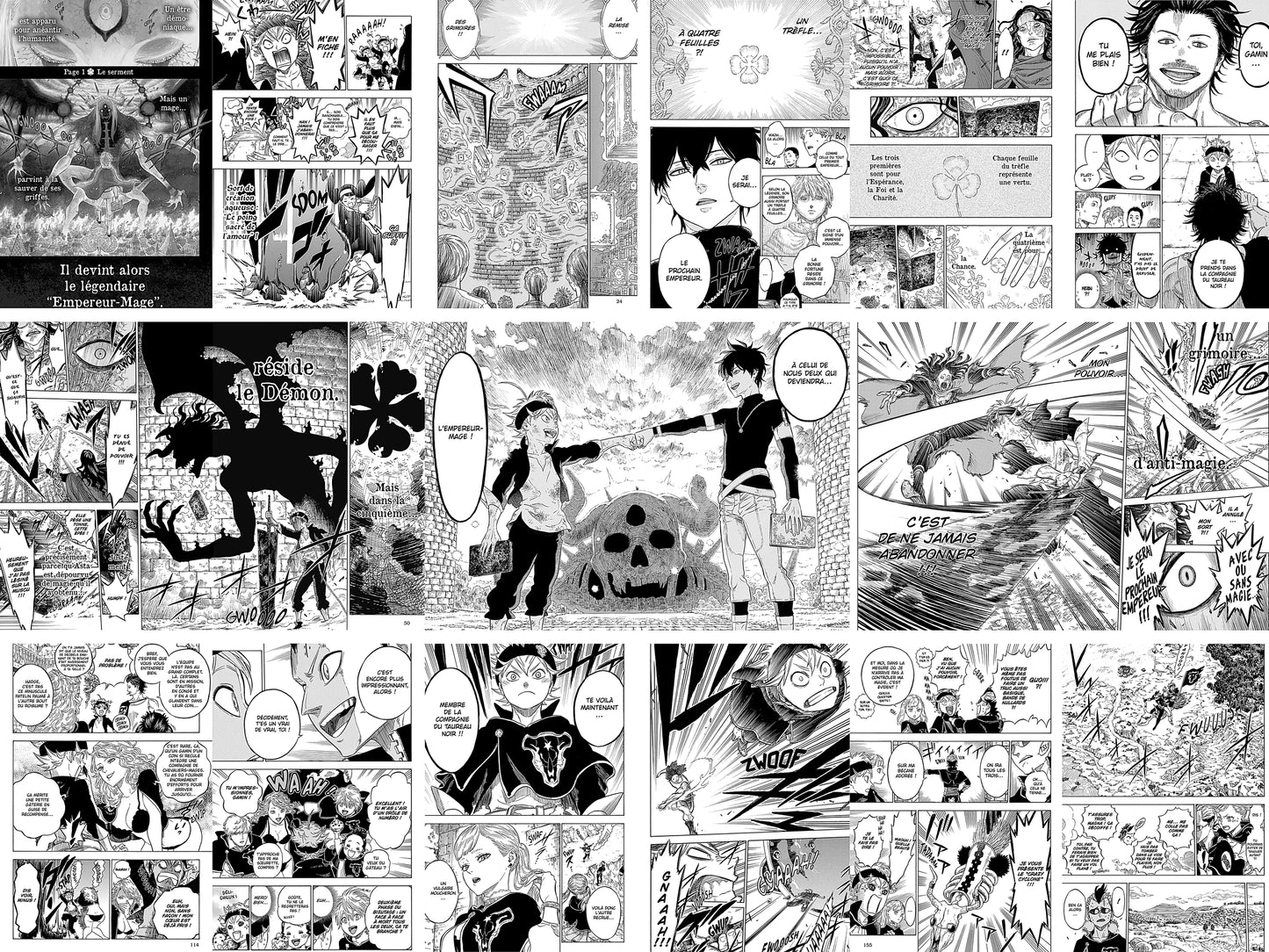 18 pages dont 3 double page du tome 1 du manga black clover